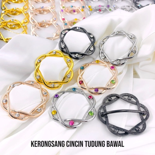 Elegant Brooch Kerongsang Cincin Tudung Bawal Brooch Ring Buckle Scarf G3128