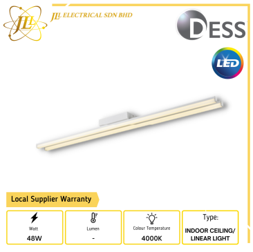 DESS GLJT9742 48W 240V 4000K INDOOR LED CEILING/LINEAR LIGHT