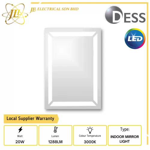DESS GLKJ6002-SQUARE 20W 240V 1288LM 3000K INDOOR LED MIRROR LIGHT WITH TOUCH SWITCH (ON/OFF)