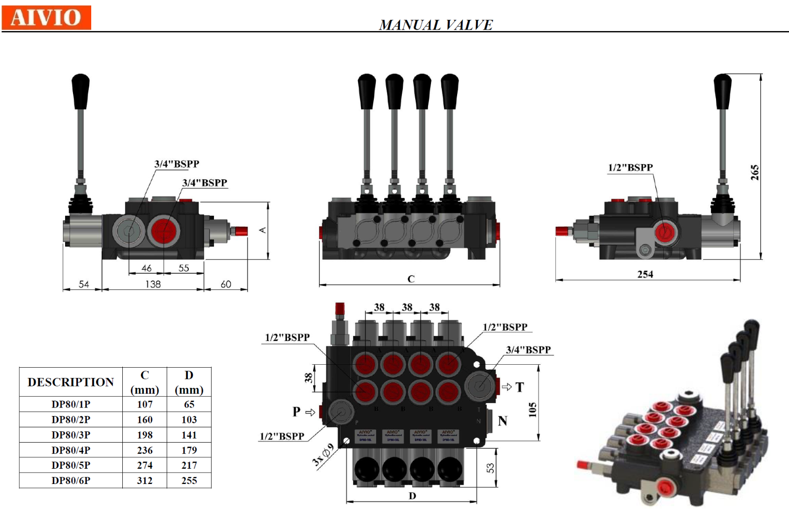 Hydraulic Control Valve (Monoblock)