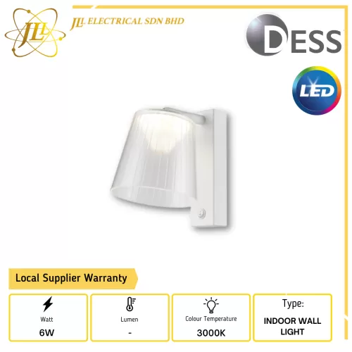 DESS GLJT4766 6W 240V 3000K INDOOR LED WALL LIGHT