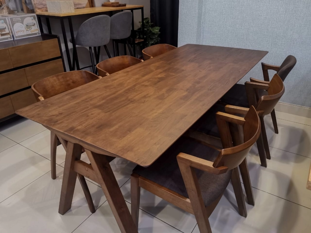 Mila Dining Set (200cm L Table + 6 Chairs)