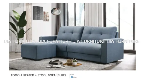 Tomo 4 Seater + Stool Sofa (Blue)