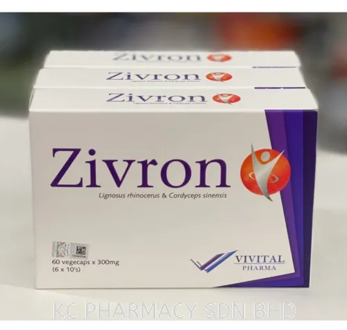 Zivron 300mg Lignosus Rhinocerus (Tiger Milk Mushroom) Cordyceps Sinesis 60's (EXP:18/08/2024)