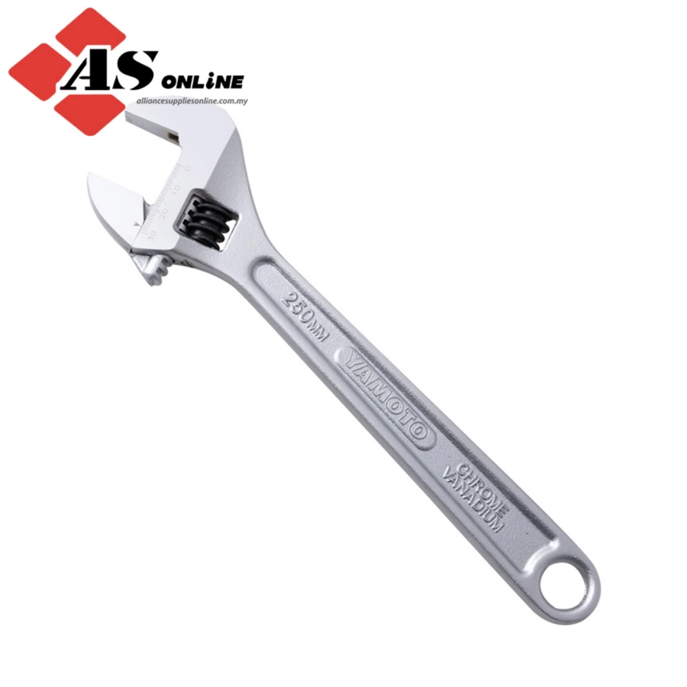 YAMOTO Adjustable Spanner, Chrome Vanadium Steel, 10in./250mm Length, 30mm Jaw Capacity / Model: YMT5013100K