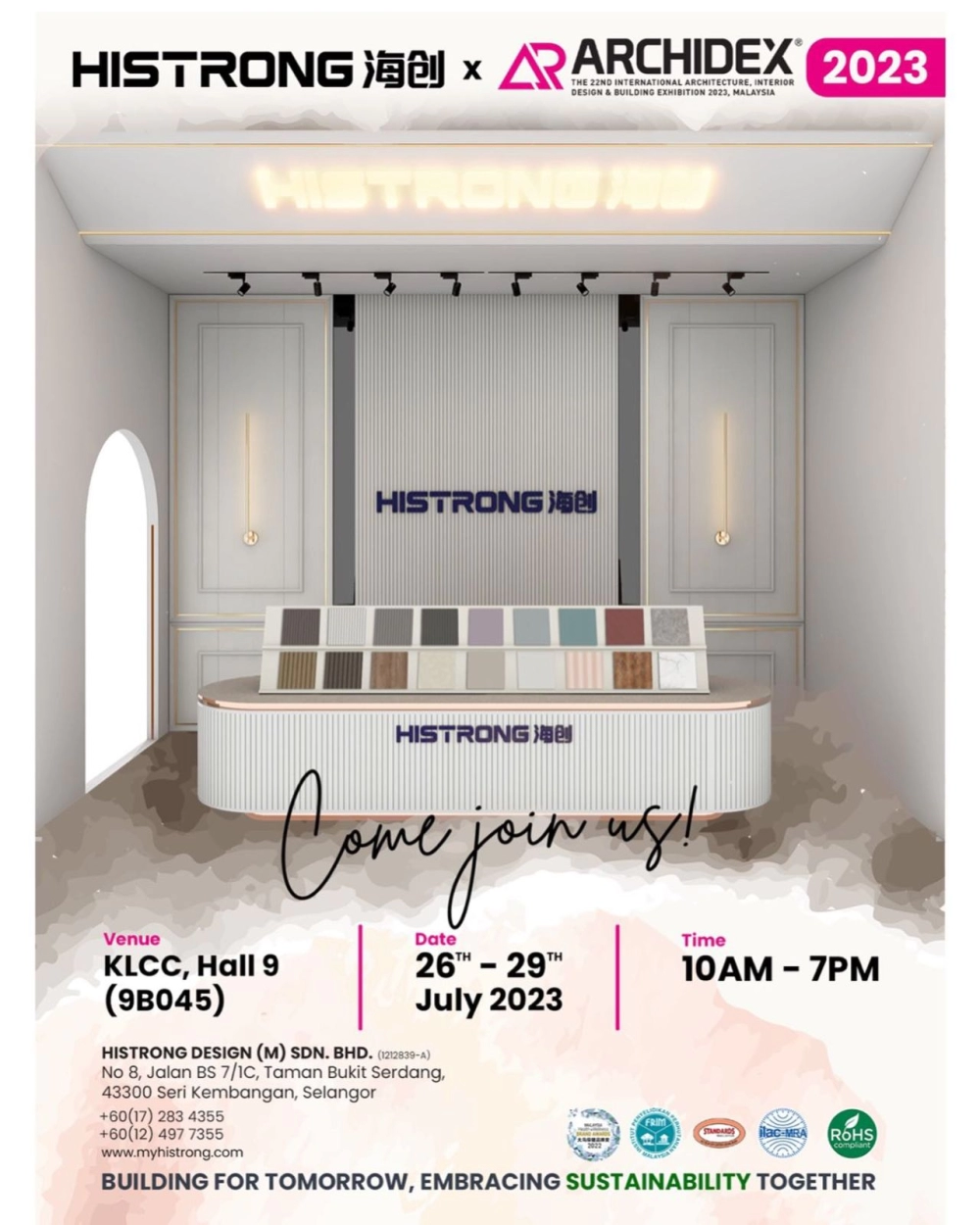 HISTRONG x Archidex 2023: 26th - 29th July 2023 | 10am - 7pm 