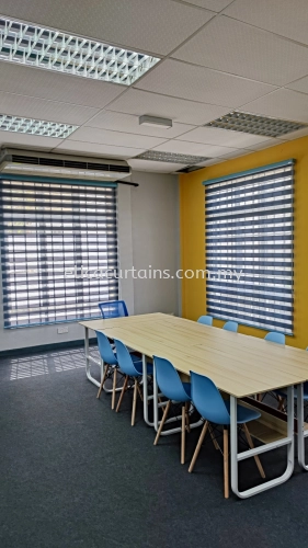 Zebra Blind Basic Colour Blue Gray In Function Room 