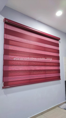 Zebra Blind From Korea Origin/ 7 Line Design/ Colour Wine 