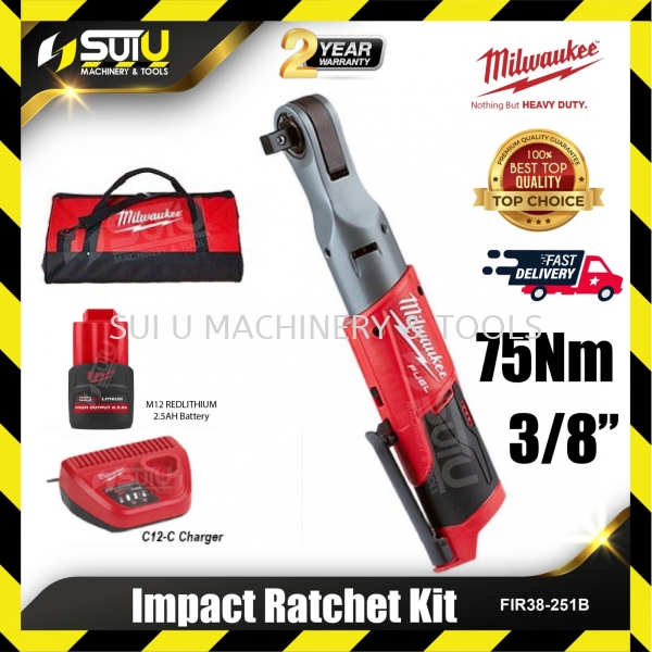 MILWAUKEE M12 FIR38-251B / FIR38-0 ASIA 3/8" M12 FUEL™ Compact Impact Ratchet  c/w Battery & Charger & Tools Bag Drill , Impact Drill , Impact Wrench , Screwdriver , Engraver Power Tool Kuala Lumpur (KL), Malaysia, Selangor, Setapak Supplier, Suppliers, Supply, Supplies | Sui U Machinery & Tools (M) Sdn Bhd