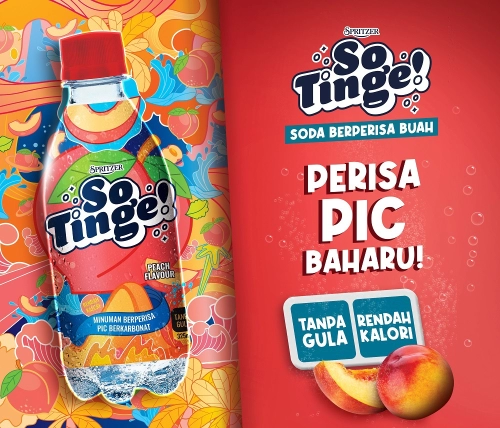 Spritzer So Tinge Peach Flavour 325ml