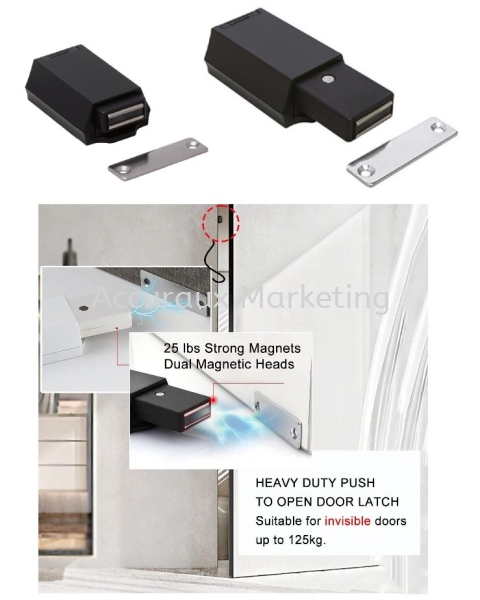 Heavy Duty Magnetic Touch Latch Catches 06. FURNITURE FITTINGS Selangor, Malaysia, Kuala Lumpur (KL), Sungai Buloh Supplier, Distributor, Supply, Supplies | Accuraux Marketing Sdn Bhd