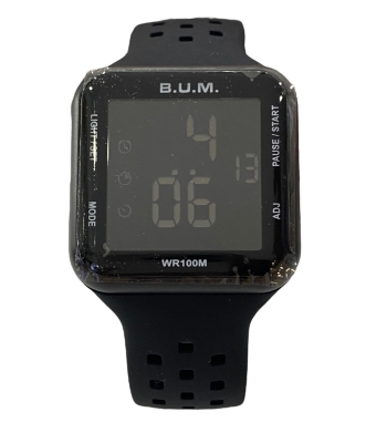 B.U.M Equipment Digital Black Silicon Strap Unisex Watch With Special Box and Free 2pcs Casing BUBM