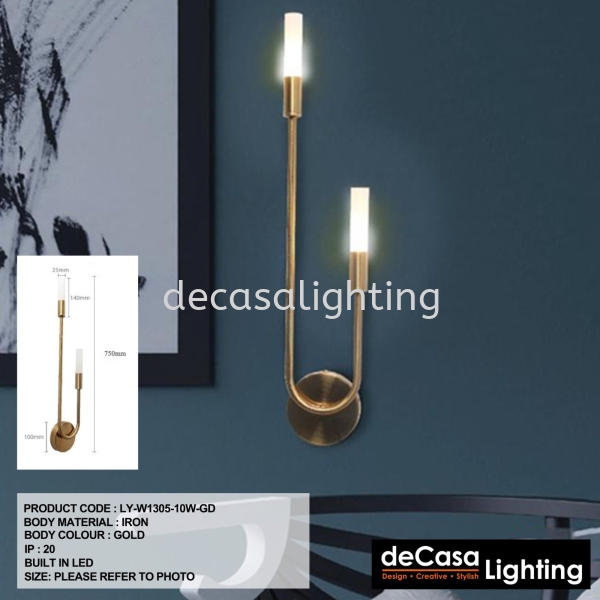 MODERN LED WALL LIGHT (LY-W1305-10W-GD) Contemporary Wall Light  WALL LIGHT Selangor, Kuala Lumpur (KL), Puchong, Malaysia Supplier, Suppliers, Supply, Supplies | Decasa Lighting Sdn Bhd