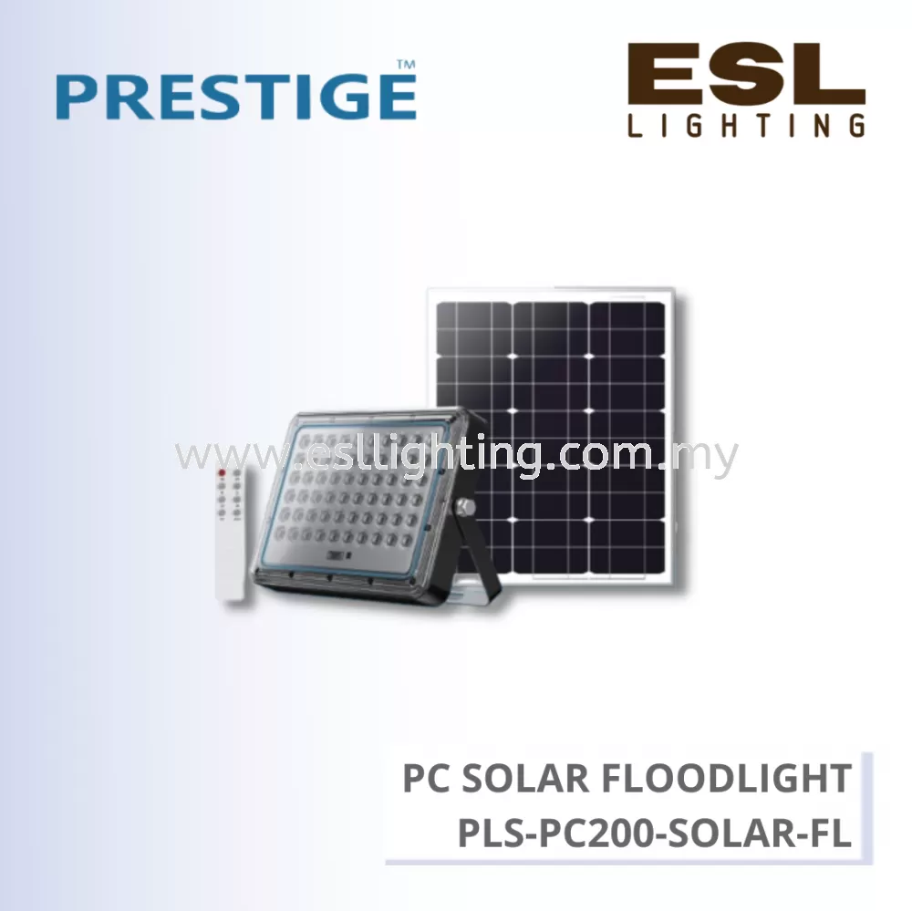 PRESTIGE PC SOLAR FLOODLIGHT 200W - PLS-PC200-SOLAR-FL IP65