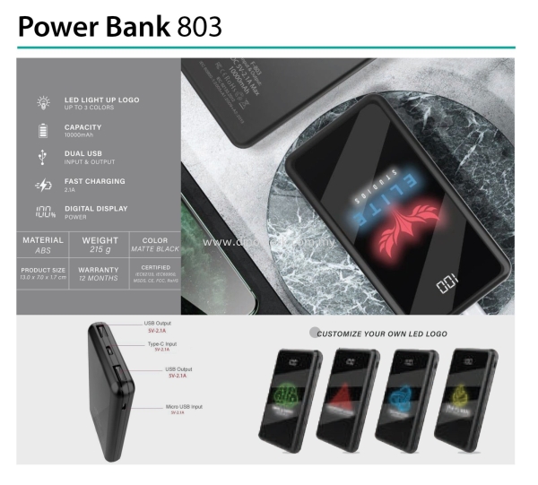Power Bank 803 Powerbank Electronic / IT Product Johor Bahru (JB), Malaysia Supplier, Wholesaler, Importer, Supply | DINO WORK SDN BHD
