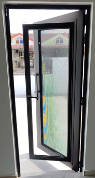 Security Mesh+Glass Aluminium Door