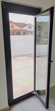 Security Mesh+Glass Aluminium Door