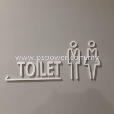 3D acrylic lettering toilet signage