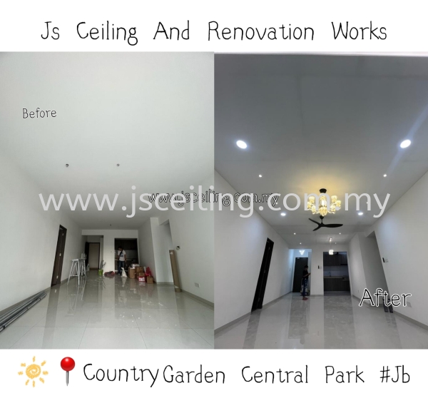 Cornice Ceiling #Central Park Johor#Jb #Living Hall #Plaster Ceiling #included Wiring #Led Downlight #Led strip #and in installation #Free On-site Measurement #Free on-site Quotations .. Cornice Ceiling Design #Country Garden Central Park #Jb Johor Bahru (JB) Design, Supply, Supplier | JS Ceiling and Renovation Works
