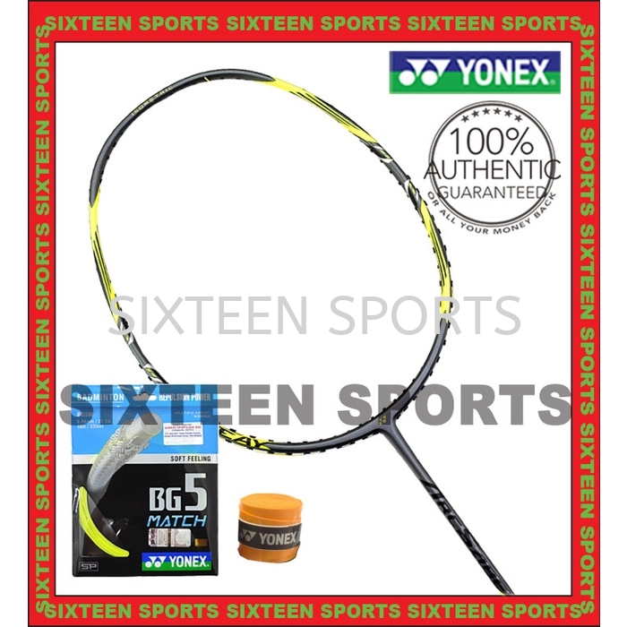 Yonex Arcsaber 7 Play Badminton Racket (C/W Yonex BG5 Match String & Overgrip)