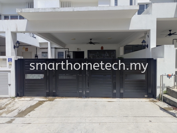  Folding with trackless system Trackless Fully Aluminium Gate Melaka, Malaysia Supplier, Supply, Supplies, Installation | SmartHome Technology Solution