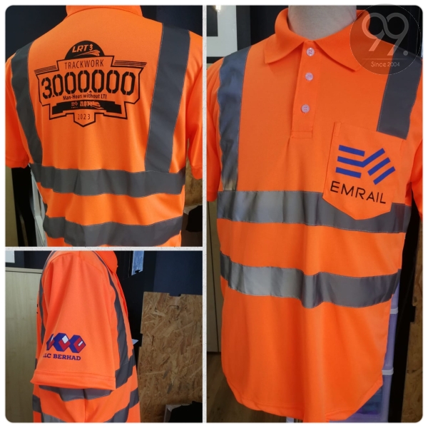 Custom Made Polo T-shirt (C/w Reflective) Polo T-Shirt Custom Made Selangor, Malaysia, Kuala Lumpur (KL), Kajang Uniform, Manufacturer, Supplier, Supply | 99 Uniform Factory Sdn Bhd