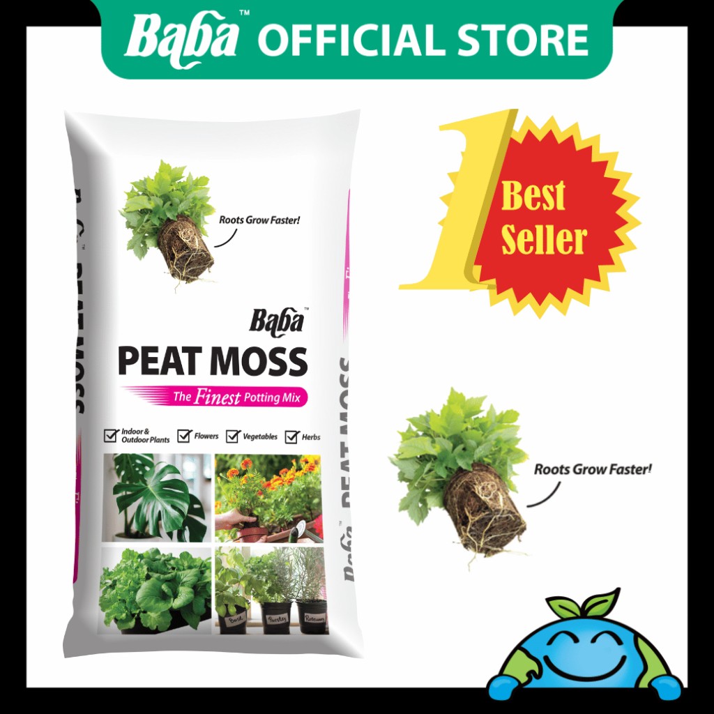 Baba | Peat Moss Soil Mix 5L | Tanah Organik | ��̿�� | Gambut [Suitable Planting Herbs, Flowe