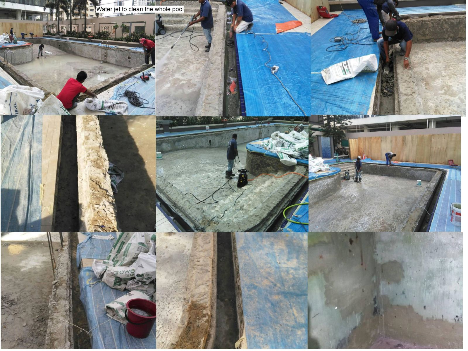 Swimming Pool Waterproofing  @  Regency Hotel, Kuala Lumpur