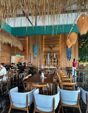 Beach-themed Cafe Furniture Set Up at Penang Island