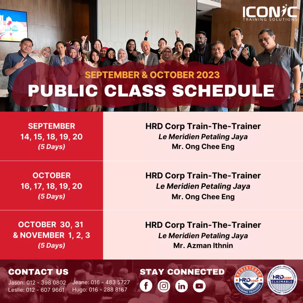 HRD Corp Train-The-Trainer Public Class Schedule 2023 (September & October)