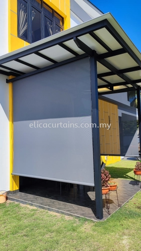 Outdoor Roller Blind, UV Protection, Sunscreen Material, Can Blocking Sun, Blocking Rain, Bungalow Extension Area, Garden Area, Garden View, Semi Detached House, Sunblock, Barcony Area Roller Blind,