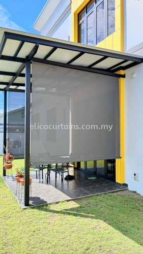 Outdoor Roller Blind, UV Protection, Sunscreen Material, Can Blocking Sun, Blocking Rain, Bungalow Extension Area, Garden Area, Garden View, Semi Detached House, Sunblock, Barcony Area Roller Blind,