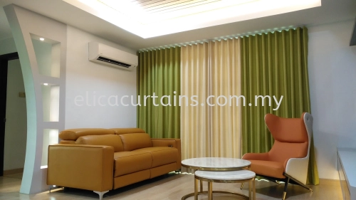 S-fold Curtain + 2 Tones Colour Design, Morden Interior Look, Exclusive Living Room, Simply Nice And Grand, Morden Home Design 