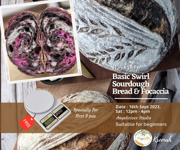 Basic Swirl Sourdough Bread and Foccacia Workshop Baking Workshop Baking & Culinary Kuala Lumpur (KL), Malaysia, Selangor, Danau Desa Class, Lesson, Workshop | Angelicioxs Studio
