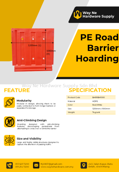 Road Barrier Hoarding For Rent  Barrier  Road Safety  Equipment Selangor, Malaysia, Kuala Lumpur (KL), Klang Supplier, Suppliers, Supply, Supplies | Way Ne Hardware Supply Sdn Bhd