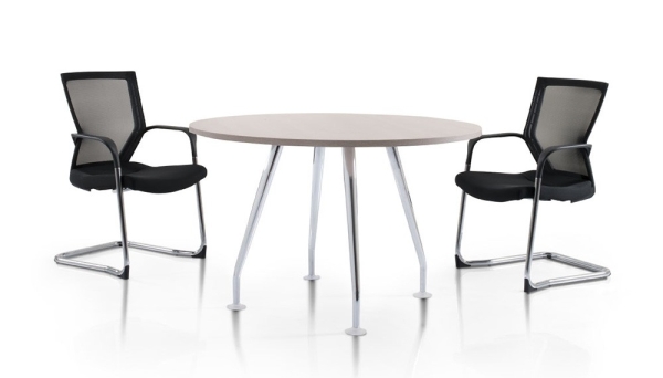 Round discussion table with elegant Ixia chrome leg Office furniture Meeting Table Discussion table Malaysia, Selangor, Kuala Lumpur (KL), Seri Kembangan Supplier, Suppliers, Supply, Supplies | Aimsure Sdn Bhd