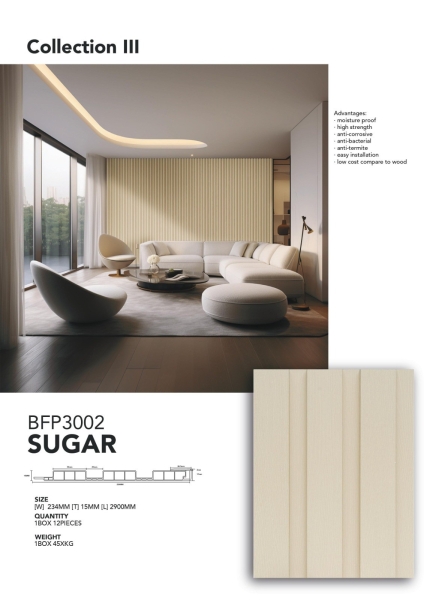 BFP3002 SUGAR Collection 3 Fluted Panel Wall Panel Penang, Malaysia, Bukit Mertajam Supplier, Installation, Supply, Supplies | Novelty Flooring (M) Sdn Bhd