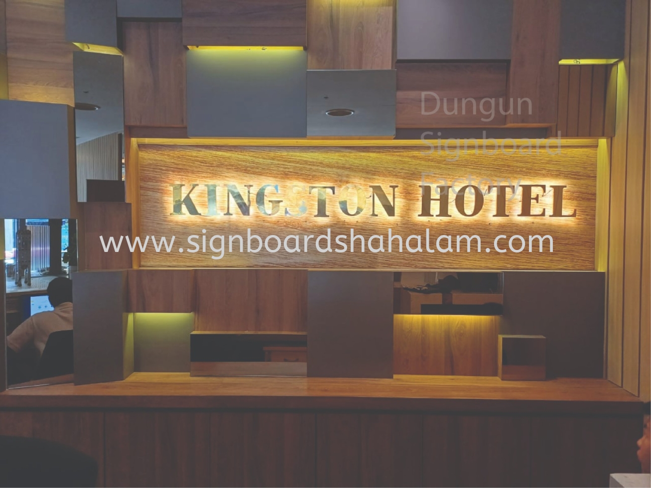 Kingston Hotel - 3D LED Stainless Steel Gold Signage at KL