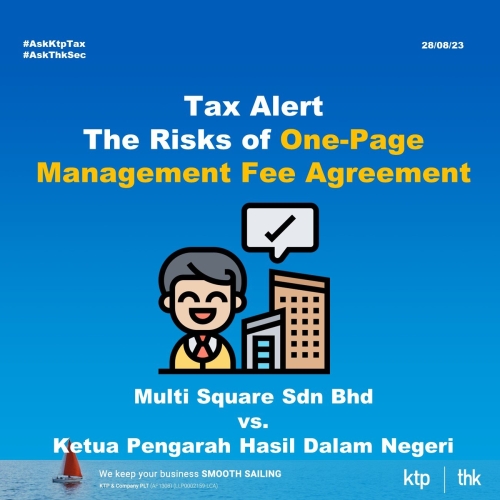 Tax Alert: The Risks of One-Page Management Fee Agreement