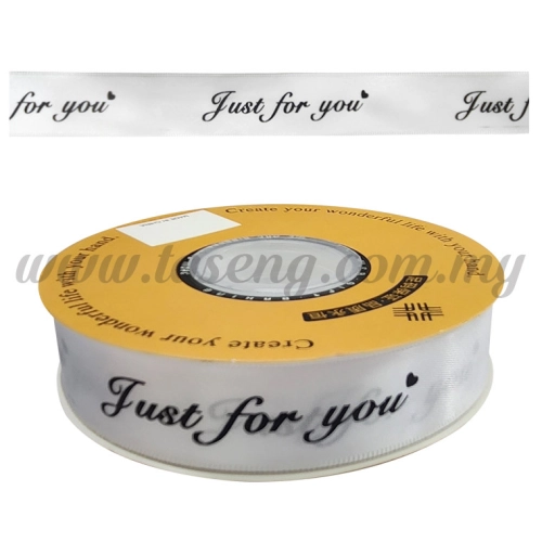 Ribbon "Just For You" White-2.5cm *50meter (RB-JFY-W)