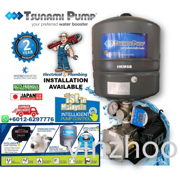 TSUNAMI CMS2-40IPT (0.75HP) STAINLESS STEEL HOME WATER PUMP WITH PRESSURE TANK Booster Water Pump Water Pump Kuala Lumpur (KL), Malaysia, Selangor, Kepong Supplier, Suppliers, Supply, Supplies | Vinzhoo Marketing Trading