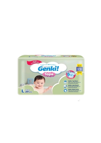 Nepia Genki! Diapers Tape Regular 9-14kg (Size L) 20's