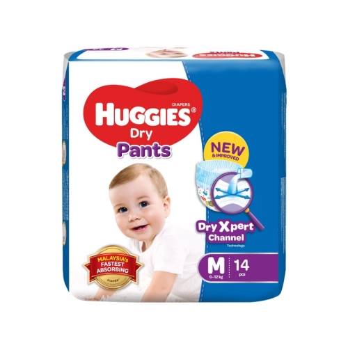 Huggies Diapers Dry Pants 6-12kg (Size M) 14's