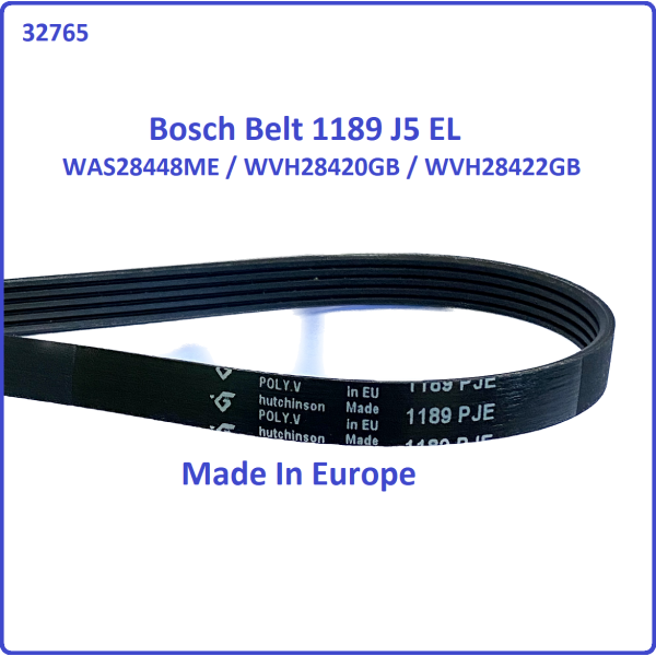 Code: 32765 Bosch WAS28448ME / WVH28420GB / WVH28422GB Belt 1189 J5 EL for washing machine use Rib Belt Belting For Washer / Dryer Melaka, Malaysia Supplier, Wholesaler, Supply, Supplies | Adison Component Sdn Bhd