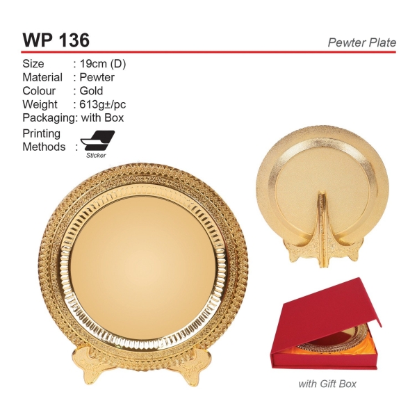 WP 136 Pewter Plate New Arrival Kuala Lumpur (KL), Malaysia, Selangor, Kepong Supplier, Suppliers, Supply, Supplies | P & P Gifts PLT
