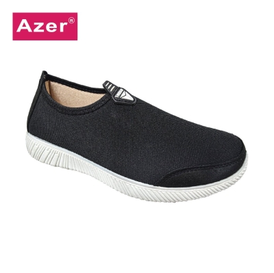 WOMEN SLIP ON COMFORT CANVAS SHOE (C 1761W-BK) (SL.L)