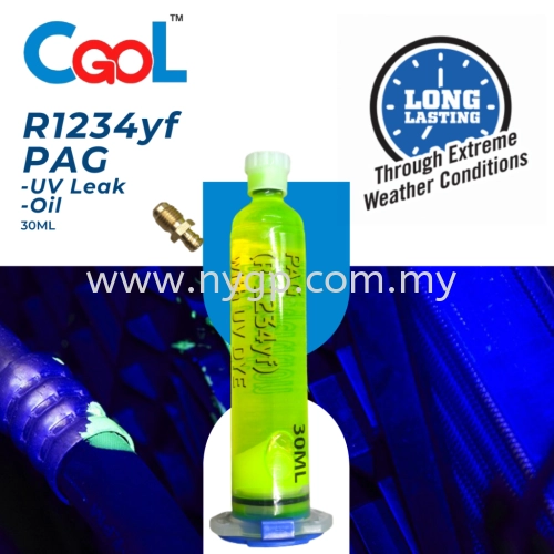 NYGP R1234yf UV Leak Detector Dye with Fully Synthetic oil For Air Cond Kereta & House Air Conditioner System R-1234yf