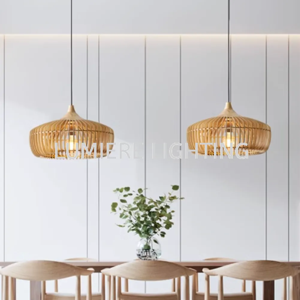 Post Modern Minimalist Muji Bamboo Rattan Pendant Light