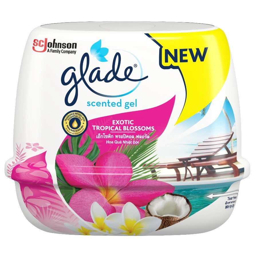 Glade Scented Gel Exotic Tropical Blossoms 180g