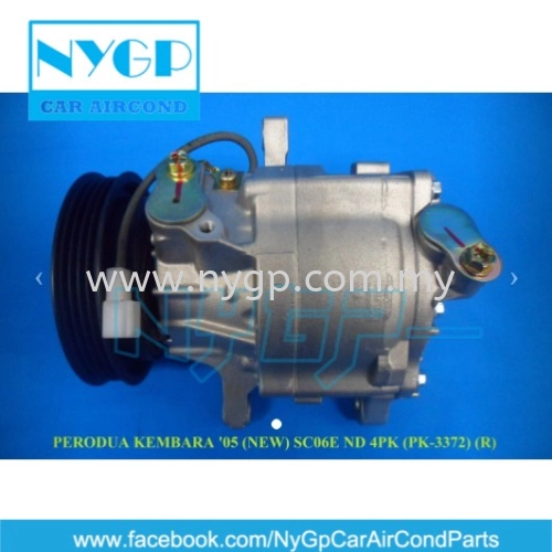 ORIGINAL RECOND PERODUA KEMBARA DVVT '05 (NEW) SC06E ND DENSO 4PK (R) COMPRESSOR PK-3372